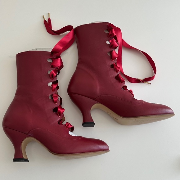 American Duchess Original Tango Boots Red Size 8 1/2 Worn Once - Picture 7 of 14